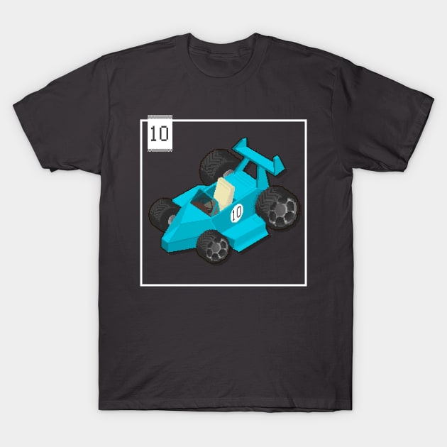 10 - Pixel Cars - Little Cyan T-Shirt by Kenox